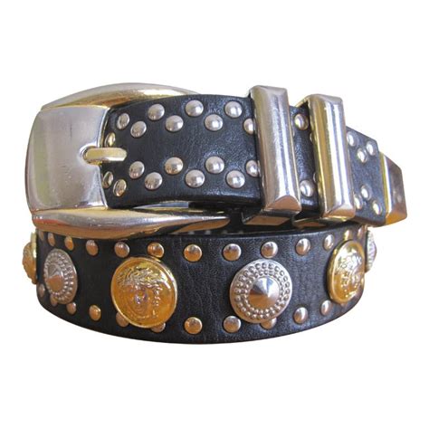 studded versace belt vintage reversible buckle|Versace men's belts on clearance.